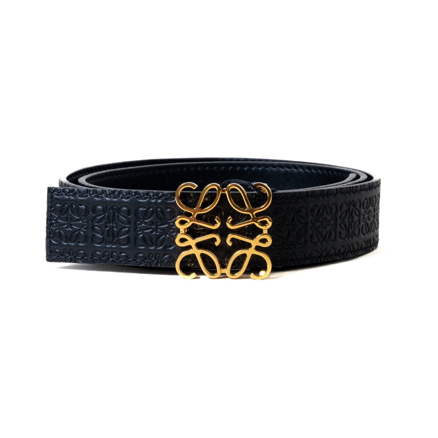 Loewe Anagram Textured Leather Belt Sand - NOBLEMARS