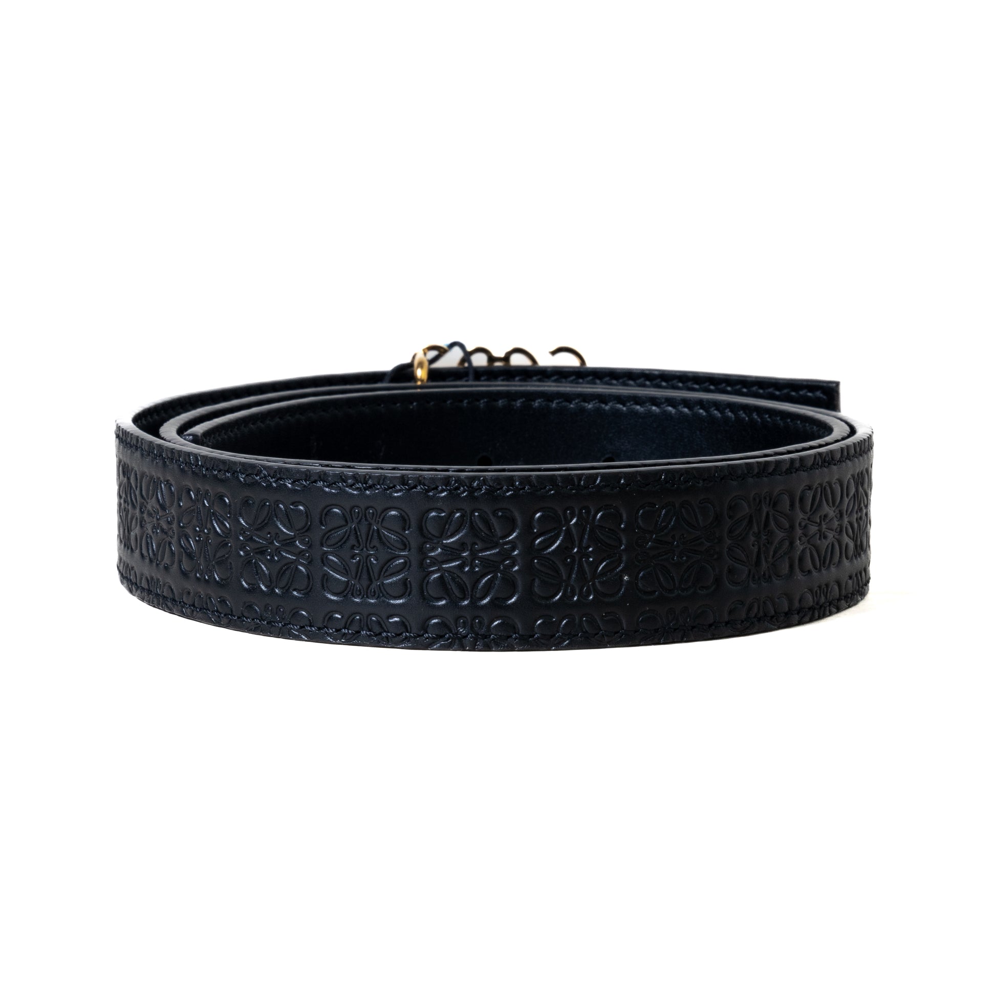 Loewe Anagram Textured Leather Belt Sand - NOBLEMARS