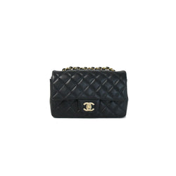 Chanel Mini CF Lambskin Gold HW Black - NOBLEMARS