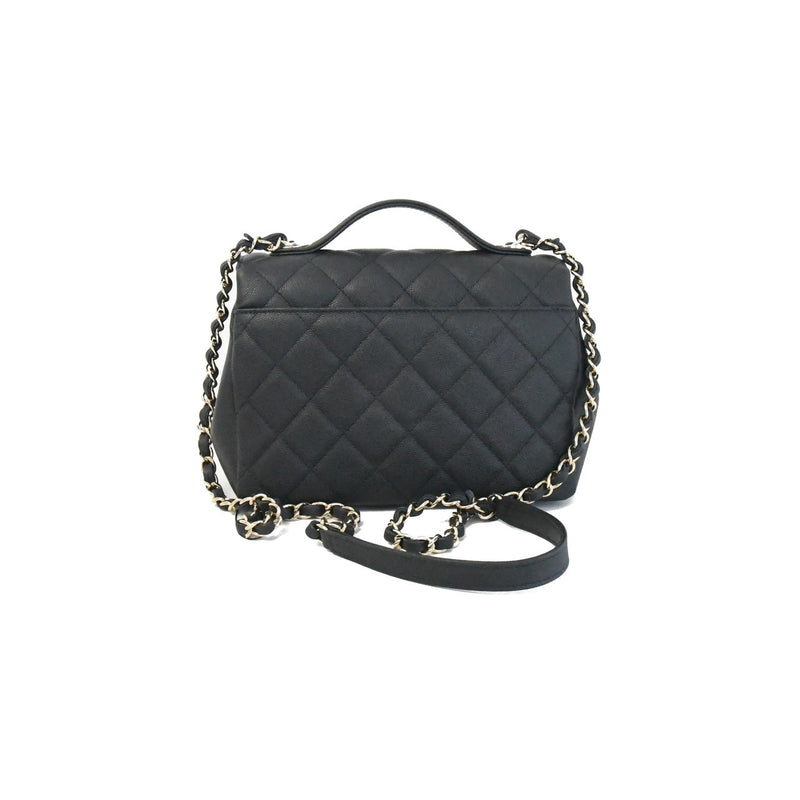 Chanel Caviar Calfskin Small Flap Bag With Handle Black - NOBLEMARS