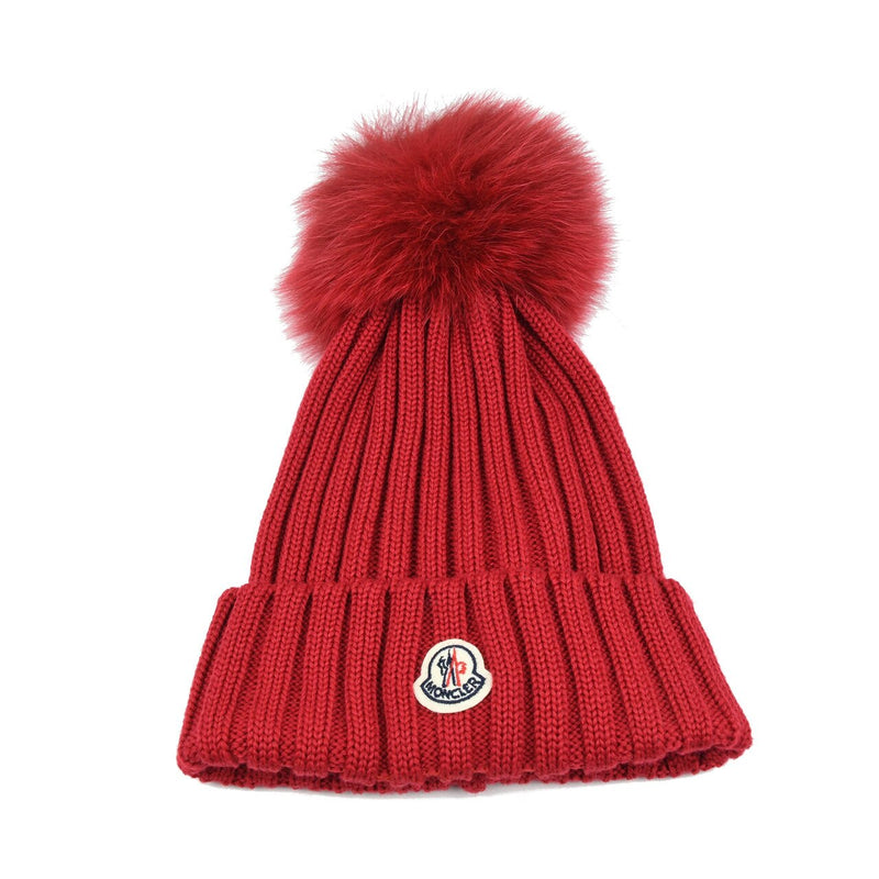Moncler Virgin Wool Knit Beanie /Red Fox Fur - NOBLEMARS