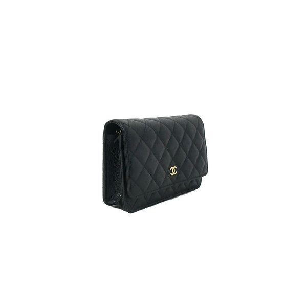 Chanel CF Cavier Wallet on Chain Gold HW Black - NOBLEMARS