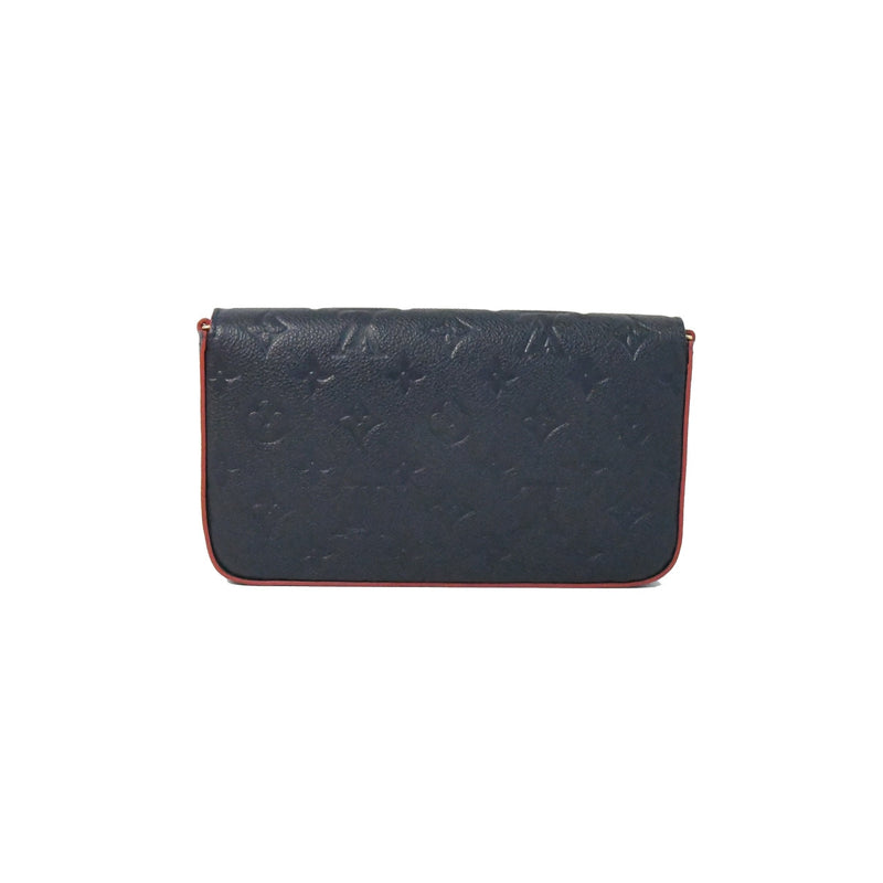 Louis Vuitton Pochette Felicie Monogram Empreinte Leather Marine Rouge - NOBLEMARS