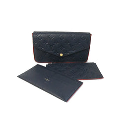Louis Vuitton Pochette Felicie  Empreinte Leather marine-rouge