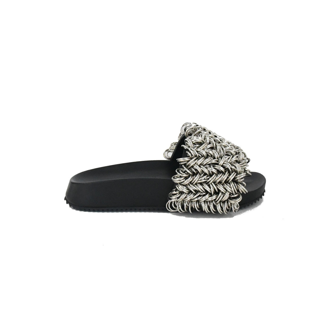 Alexander Wang Suki Silver Ring Slipper Black - NOBLEMARS