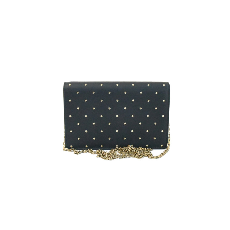 Dior Gold Star Print Wallet on Chain Black - NOBLEMARS