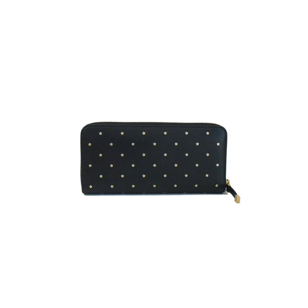 Dior Gold Star Print Long Zip around Wallet Black - NOBLEMARS