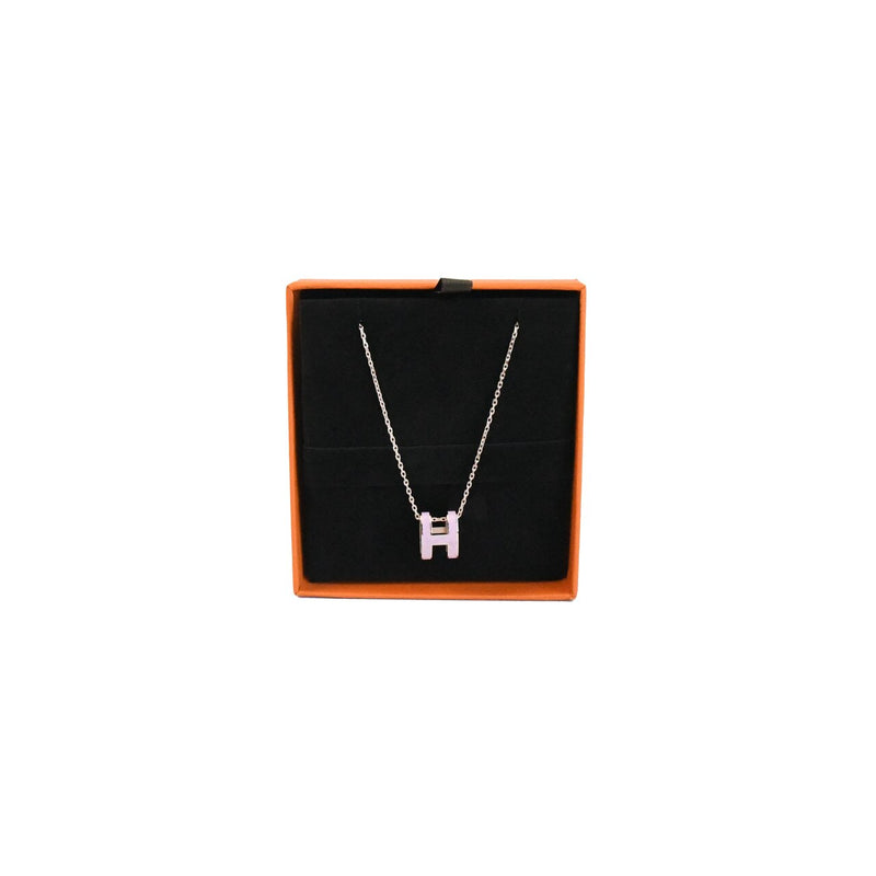 Hermes H Logo Rose Gold Necklace Rose Pink - NOBLEMARS
