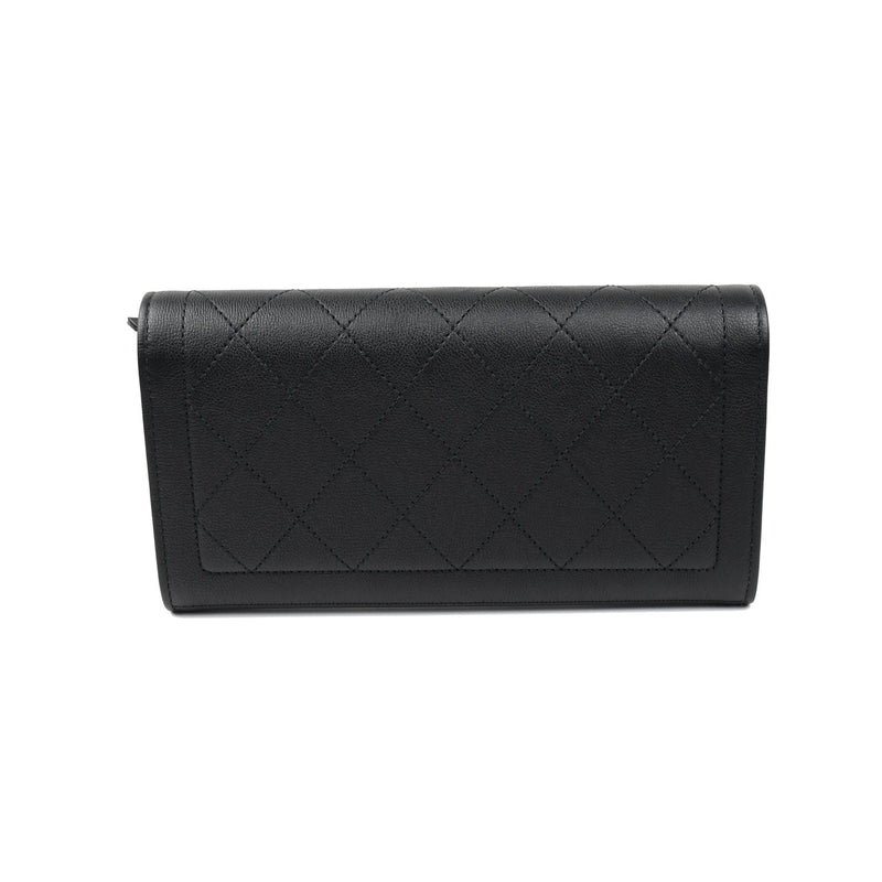 Chanel Gusset Flap Wallet /Black - NOBLEMARS