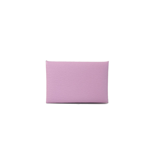 Hermes Calvi Card Holder Epsom Light Pink - NOBLEMARS