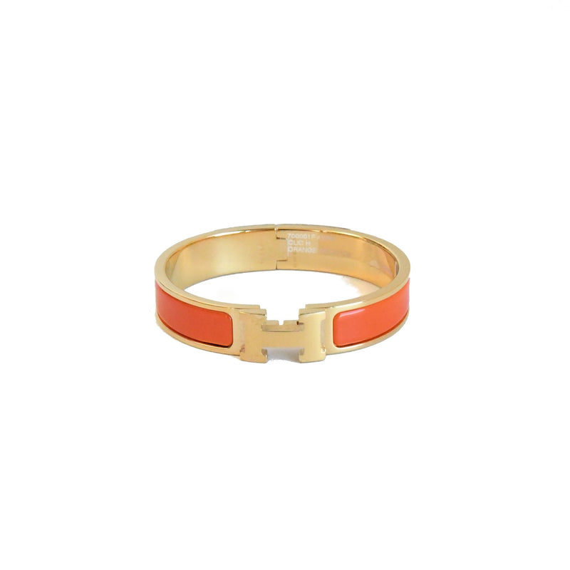 Hermes H Bracelet Gold Orange - NOBLEMARS