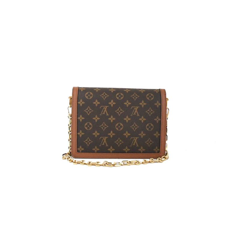 Louis Vuitton Dauphine mm Smooth Leather Shoulder Bag Black