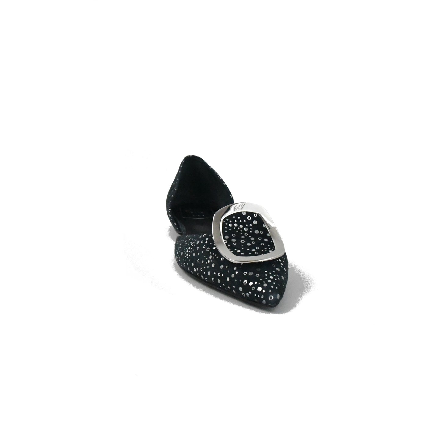 Roger Vivier Dorsay Sexy Choc New Chips Flats Argento - NOBLEMARS