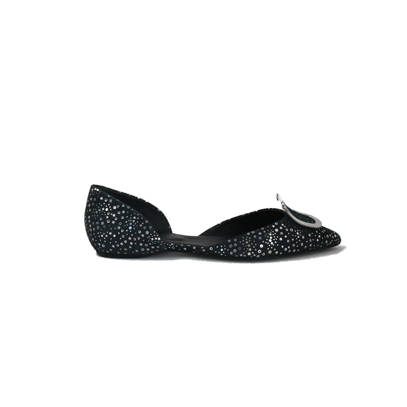 Roger Vivier Dorsay Sexy Choc New Chips Flats Argento - NOBLEMARS