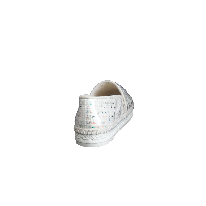 Chanel Transparent Tweed Plastic Espadrilles White - NOBLEMARS