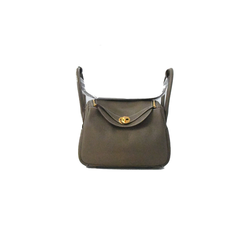 Hermes Lindy 26 Etoupe Color with Gold Hardware Handbag Editorial