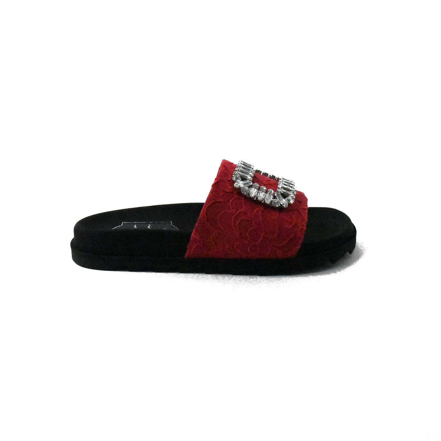 Roger Vivier Pool Strass Buckle Slidy Ruby - NOBLEMARS