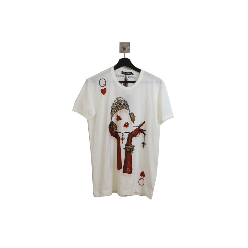 Dolce & Gabbana Queen of Heart T-Shirt White - NOBLEMARS