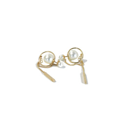 Dior Pearl with Long Block Chain Earring - NOBLEMARS