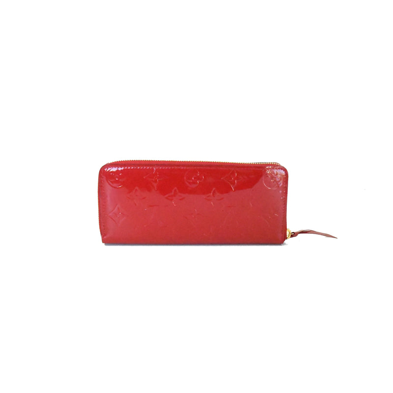 Louis Vuitton Monogram Vernis Leather Clemence Wallet Red - NOBLEMARS