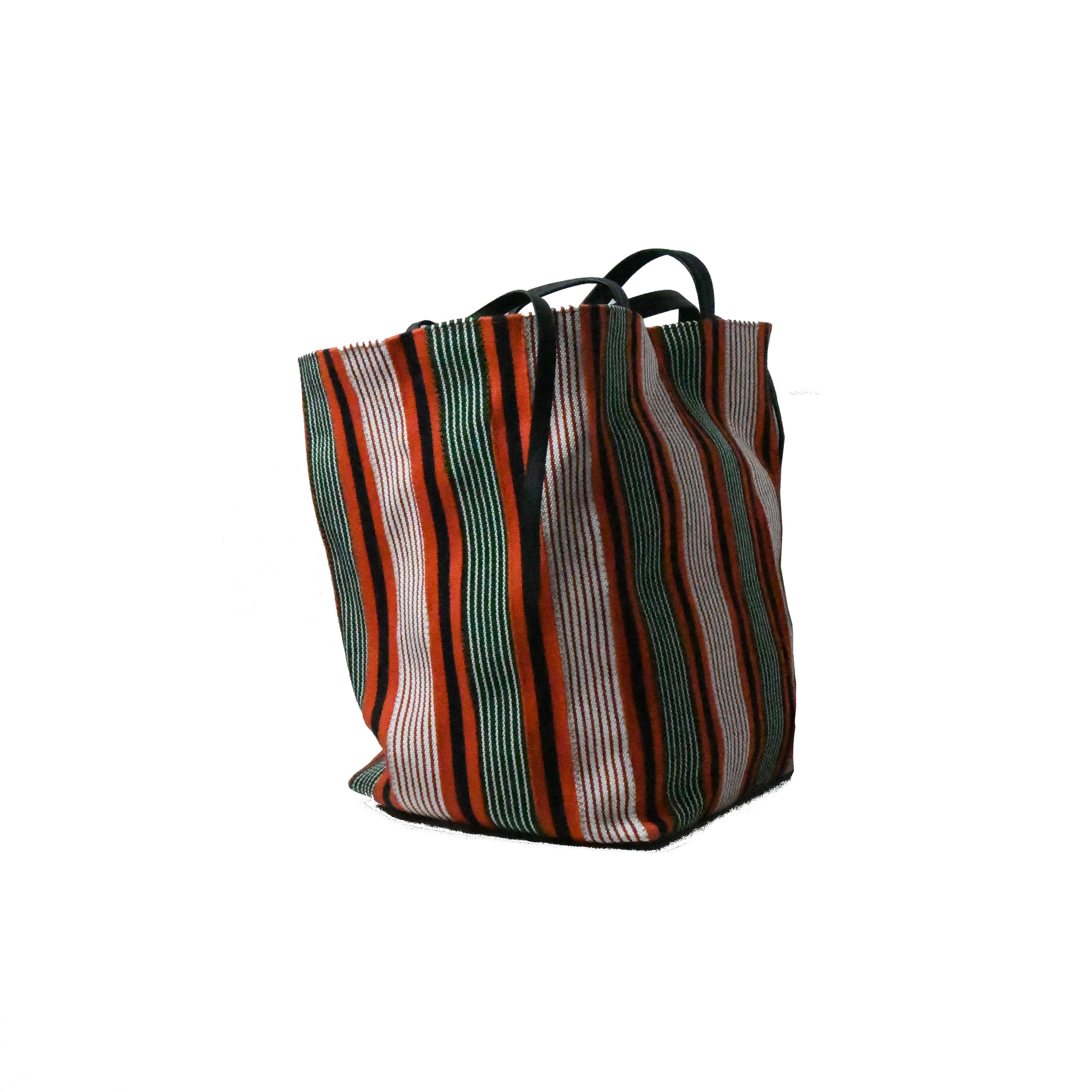 Celine Stripes Large Tote Bag Green Orange - NOBLEMARS