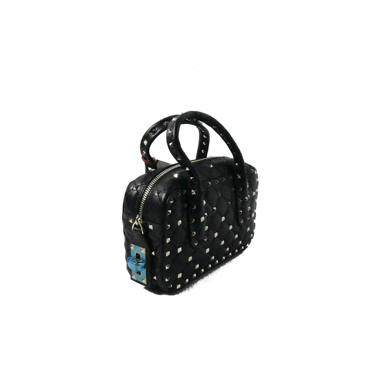 Valentino Studded Top Handle Bag with Strap Black - NOBLEMARS
