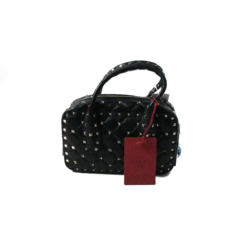 Valentino Studded Top Handle Bag with Strap Black - NOBLEMARS