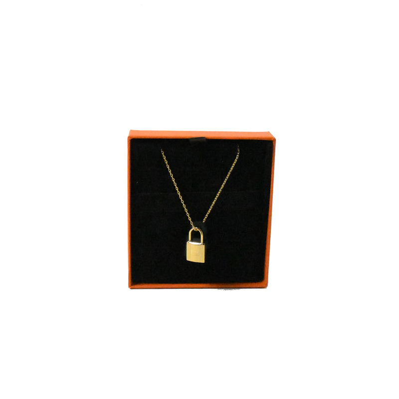Hermes Okelly Necklace Gold HW with Black Leather - NOBLEMARS