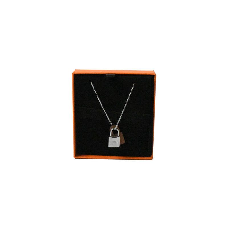 Hermes Okelly Necklace Silver HW with Brown Leather - NOBLEMARS
