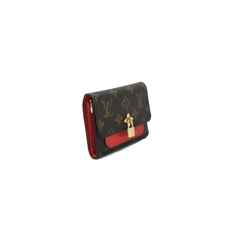 Louis Vuitton Monogram Flore Coquelicot Compact Wallet in brown  coated/waterproof canvas Cloth ref.365319 - Joli Closet