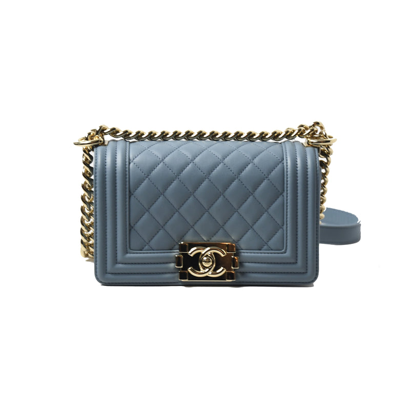 Chanel Leboy Calfskin Small Gold HW Blue - NOBLEMARS