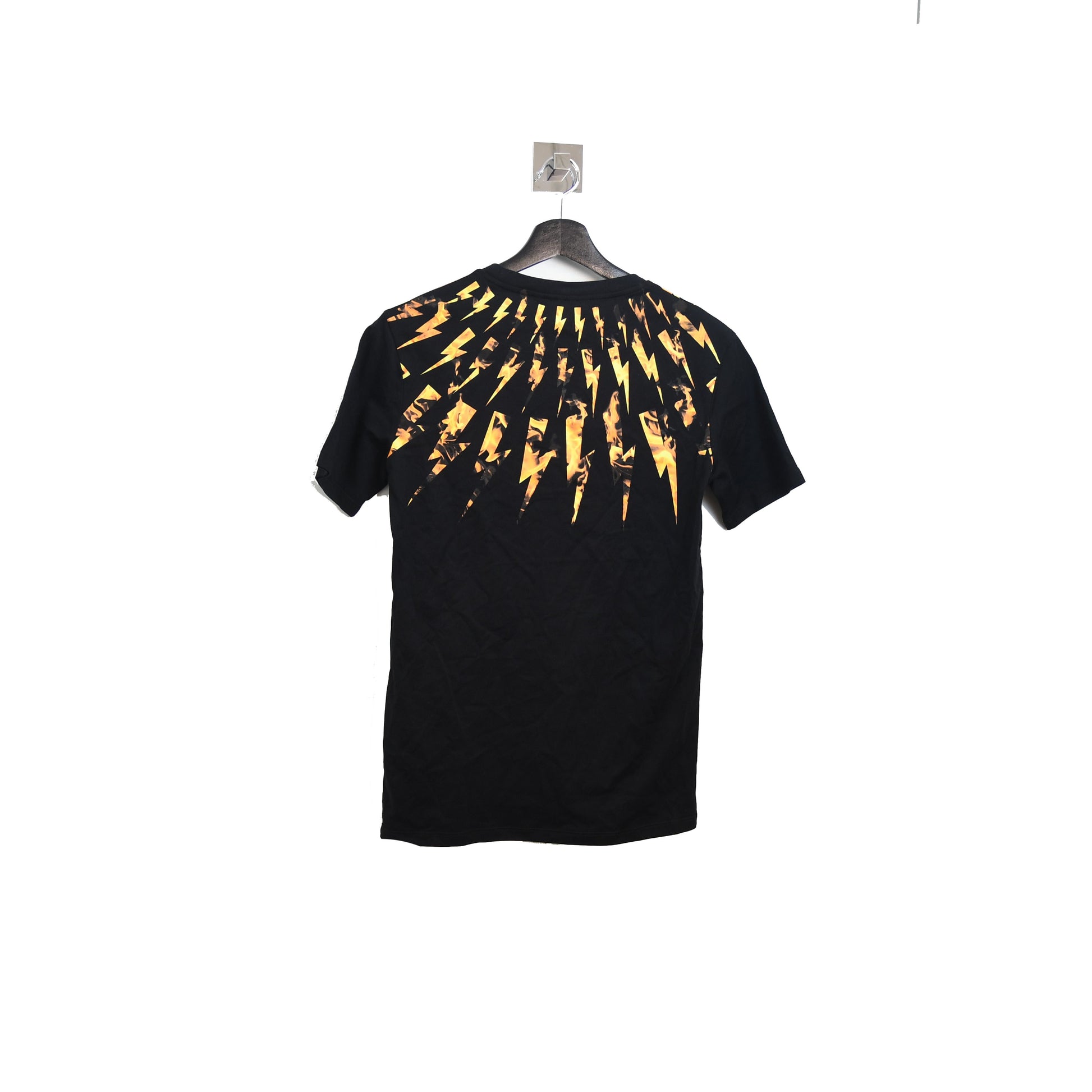 Neil Barrett Orange Lightning T-Shirt Black - NOBLEMARS