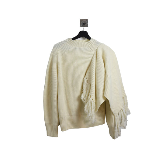 Sacai One Sided Scarf Sweater Offwhite - NOBLEMARS