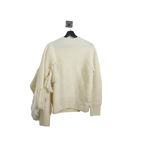 Sacai One Sided Scarf Sweater Offwhite - NOBLEMARS