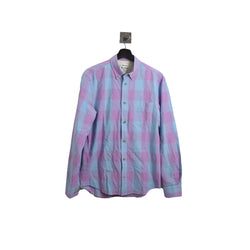 Acne Studios Buttom Up Flannel Shirt Blue Pink - NOBLEMARS
