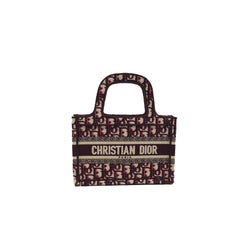 Dior Mini Booktote Oblique Bag Burgundy - NOBLEMARS