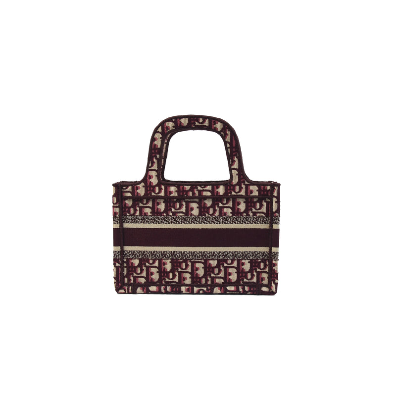 Dior Mini Booktote Oblique Bag Burgundy - NOBLEMARS
