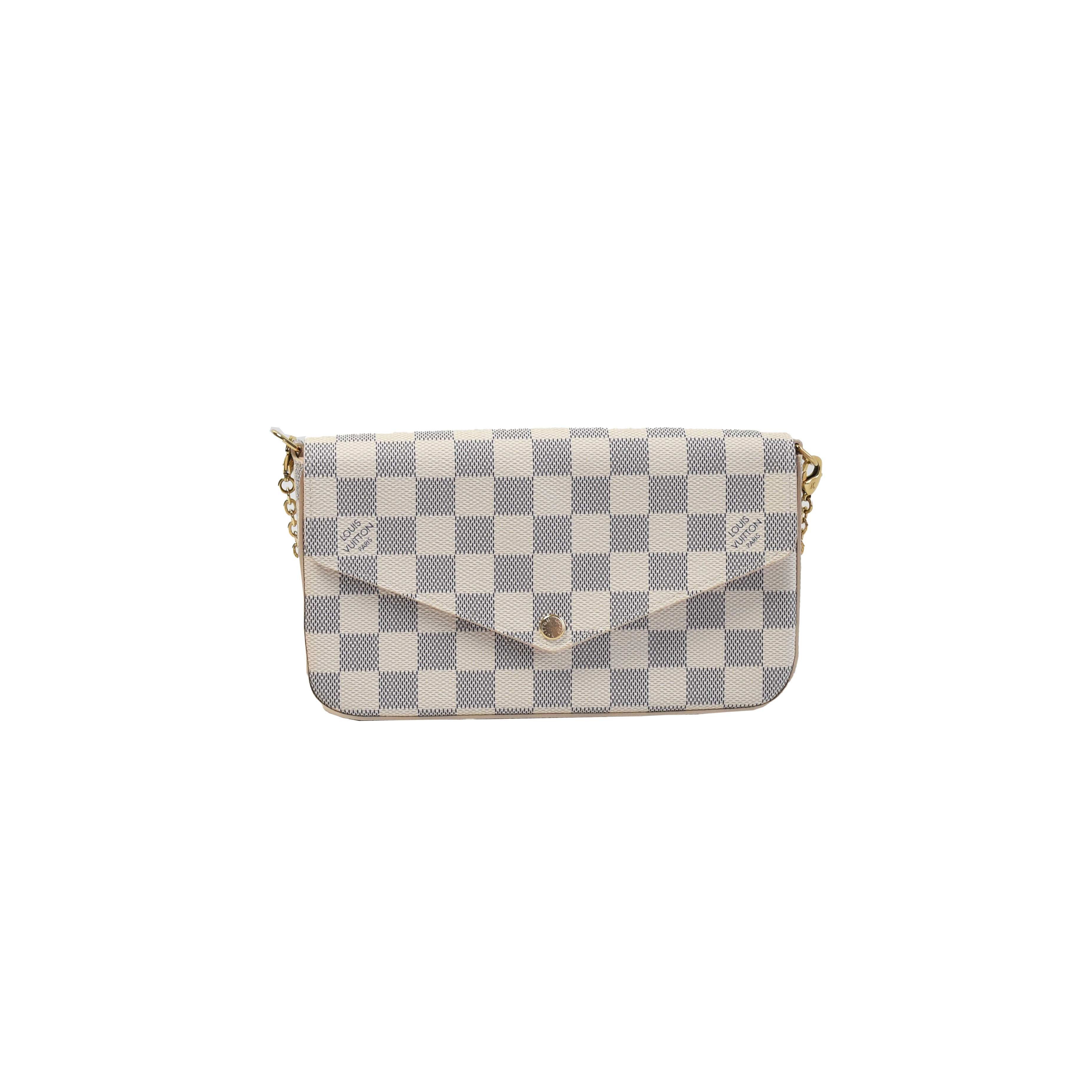 Louis Vuitton Felicie Pochette Damier Azur Canvas White - NOBLEMARS