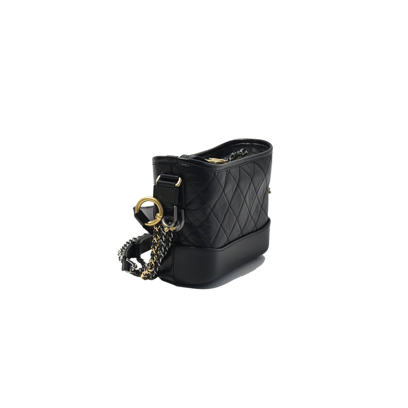 Chanel Gabrielle Small Hobo Bag Calf Black - NOBLEMARS