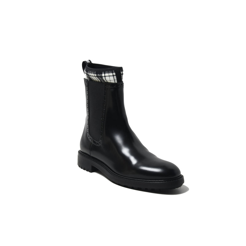 Dior D-Order Calfskin & Tart Boots Black Offwhite - NOBLEMARS