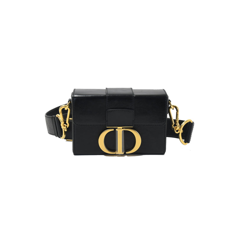 Dior 30 Montaigne Smooth Calfskin Small Bag Black - NOBLEMARS