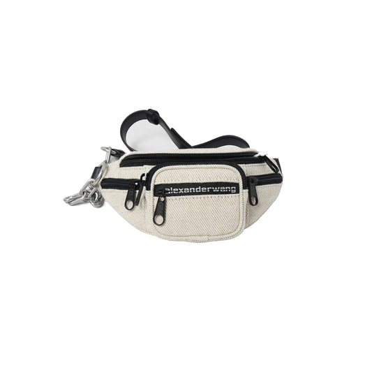 Alexander Wang Mini Canvas Belt Bag Offwhite - NOBLEMARS