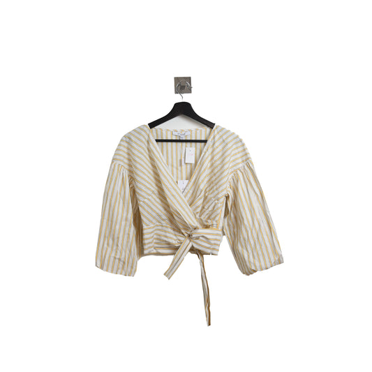 Derek Lam 10 Crosby Stripped Crop Top Shirt Marigold - NOBLEMARS