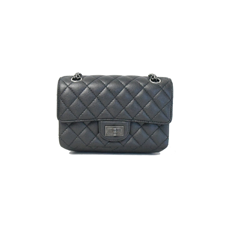 Chanel Small 2.55 Hangbag Grey Metallic - NOBLEMARS