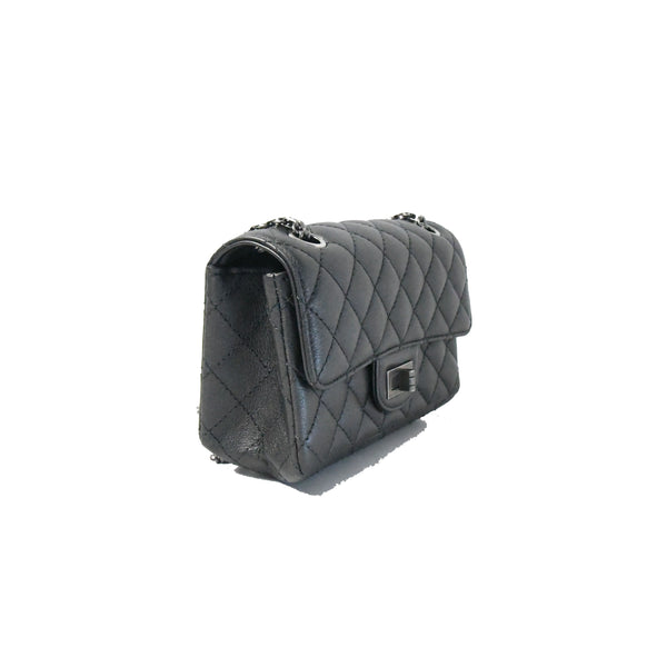 Chanel Small 2.55 Hangbag Grey Metallic - NOBLEMARS