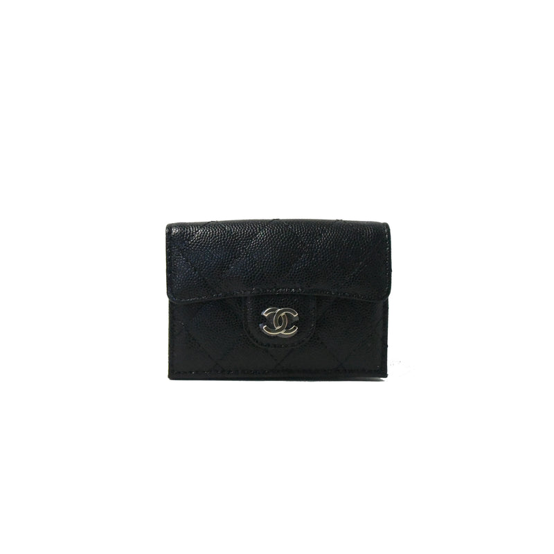 Chanel CF Small Double Wallet Gold HW Black - NOBLEMARS