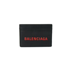 Balenciaga Red Logo Card Case Black - NOBLEMARS