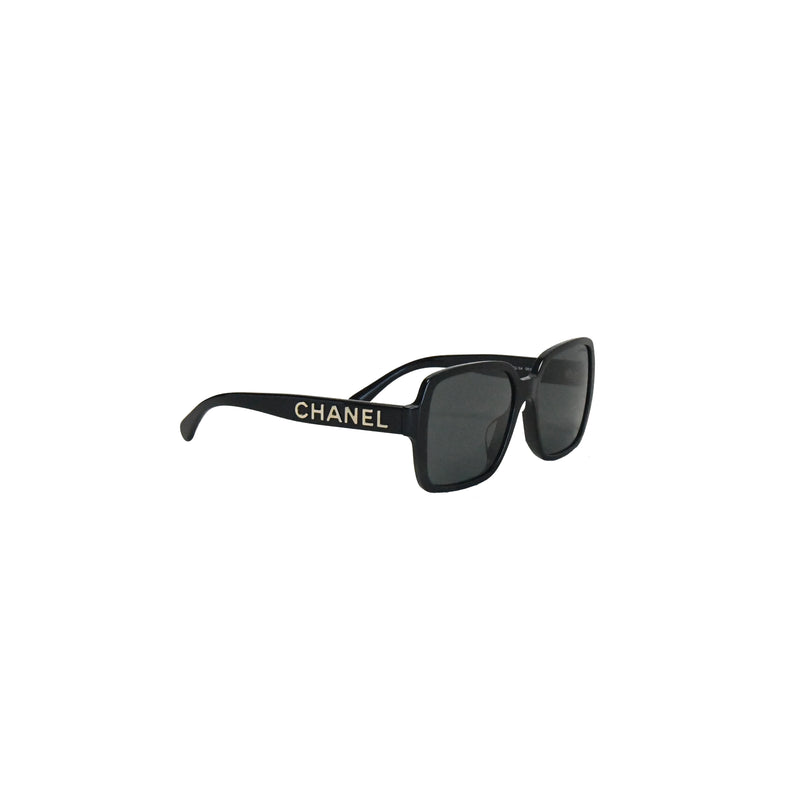 Chanel black square frame sunglasses