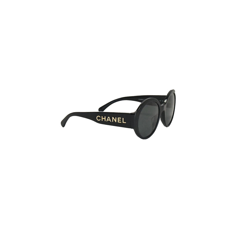 Chanel Round Frame Sunglass Black - NOBLEMARS