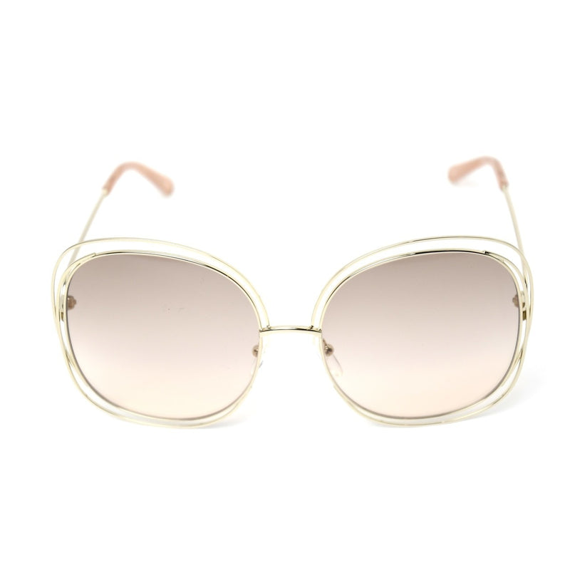 Chloe Carlina Trimmed Round Sunglasses /Gold-Transparent Peach - NOBLEMARS